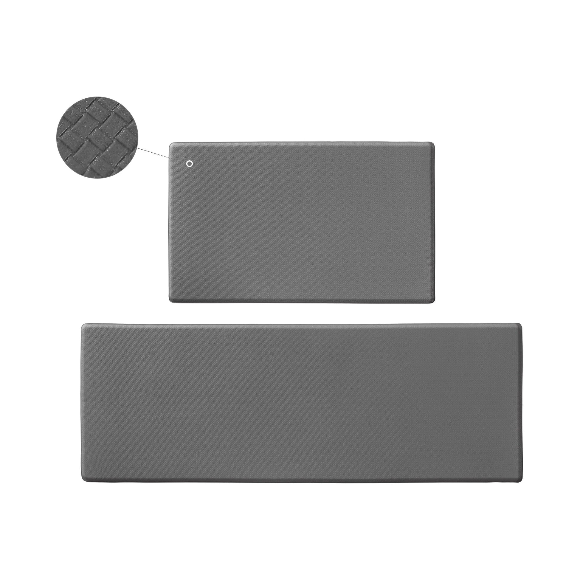 Non-slip kitchen floor mat set in grey, waterproof and easy to clean, dimensions 44x13x13cm