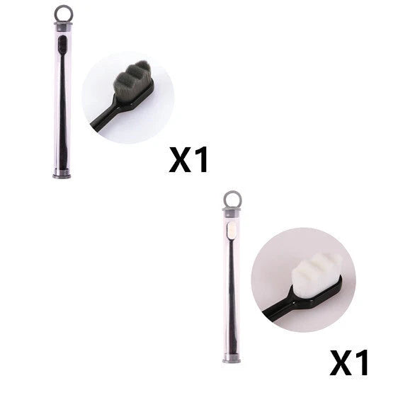 Ultra-fine nylon toothbrush with super soft 2.3cm bristles for sensitive gums