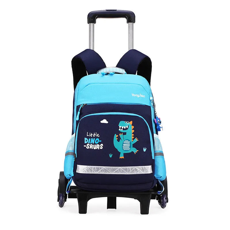 Korean detachable trolley school bag in Oxford cloth with 42cm height and black/red colour options