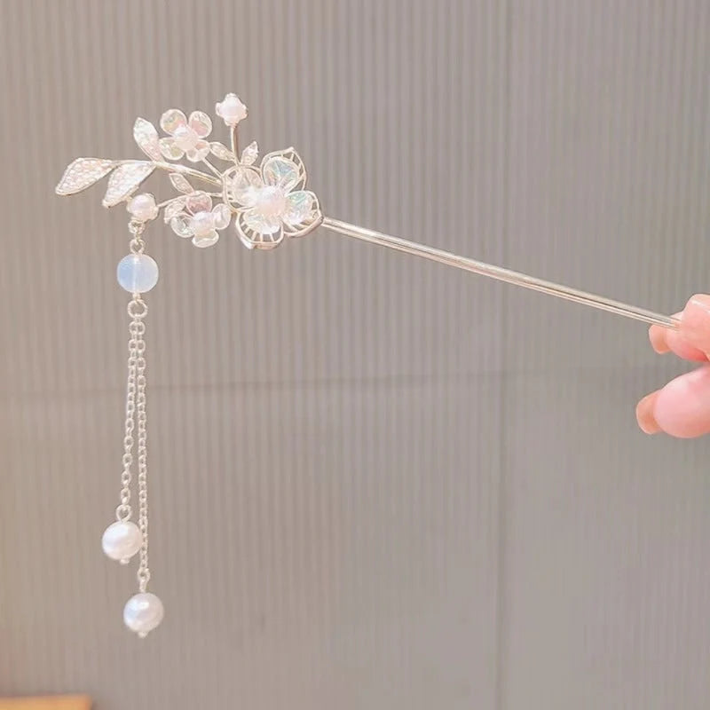 Lily of the Valley alloy flower hairpin with electroplating finish