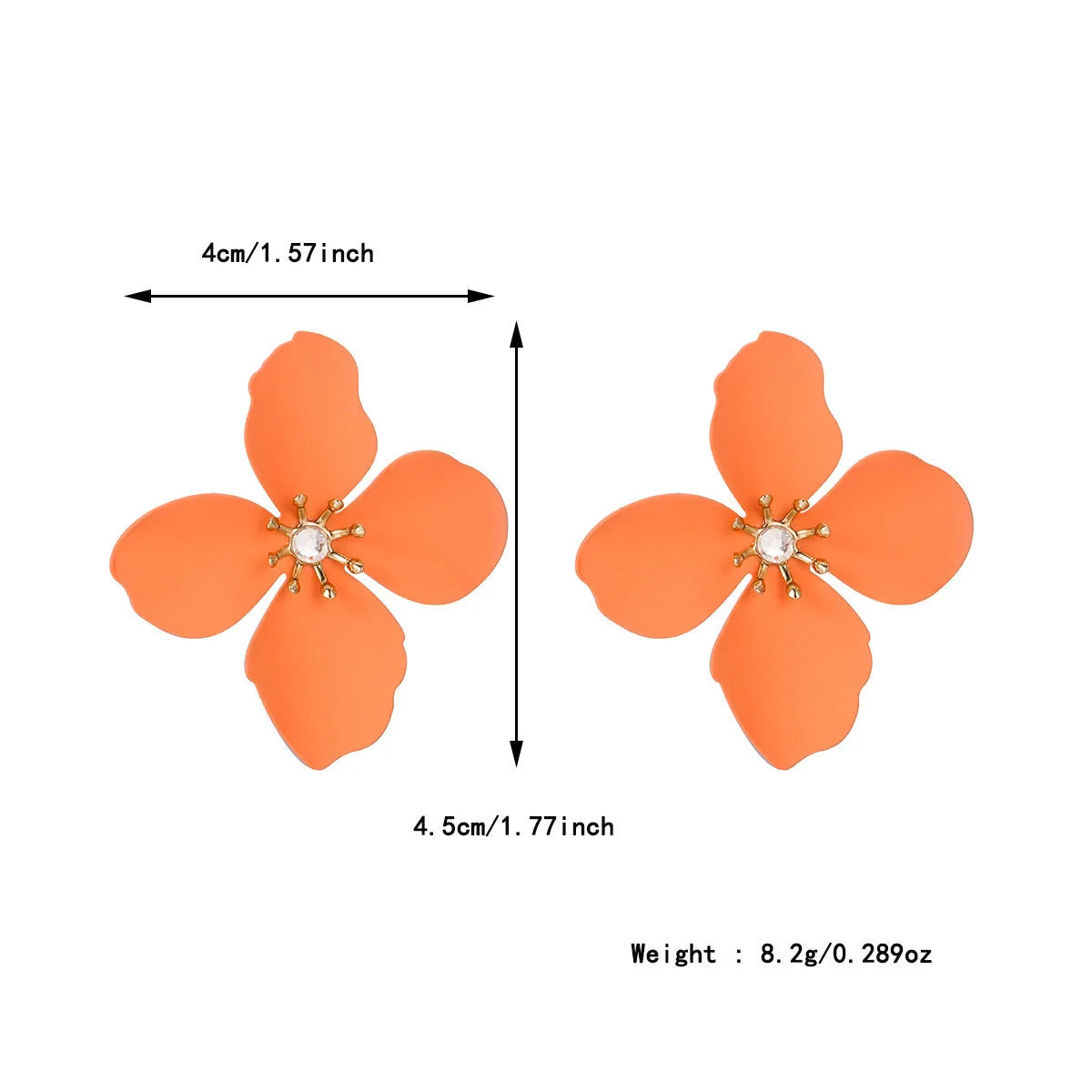 Colorful flower stud earrings in alloy with floral design for women