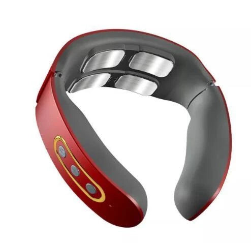 USB-powered cervical spine electric hot compress neck protector in red and white