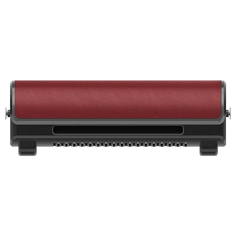 Bladeless car ventilation fan with USB cable in black colour showing compact design