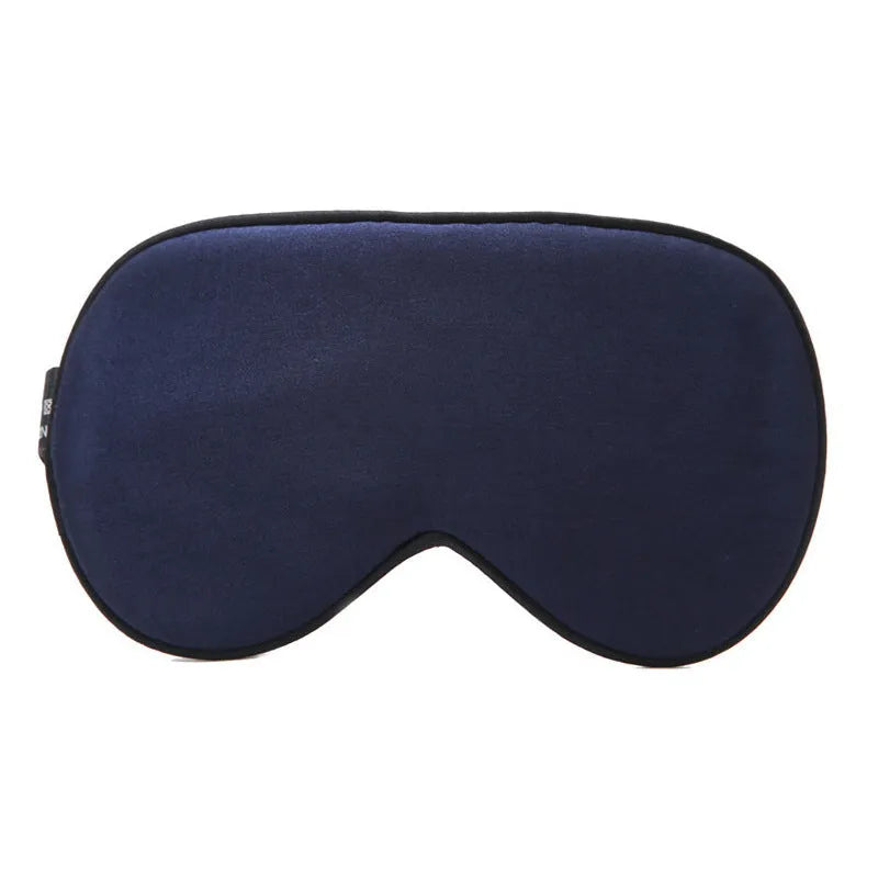 Double-sided mulberry silk eye mask in one of 21 colours, showing embroidered detail and measuring 22x11cm.