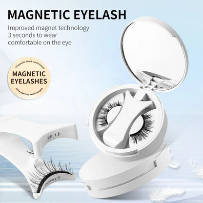 Magnetic eyelashes with integrated storage case, offering a glue-free, natural look for enhancing eyes