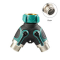 Copper finish zinc alloy garden hose splitter with ball valve control mechanism