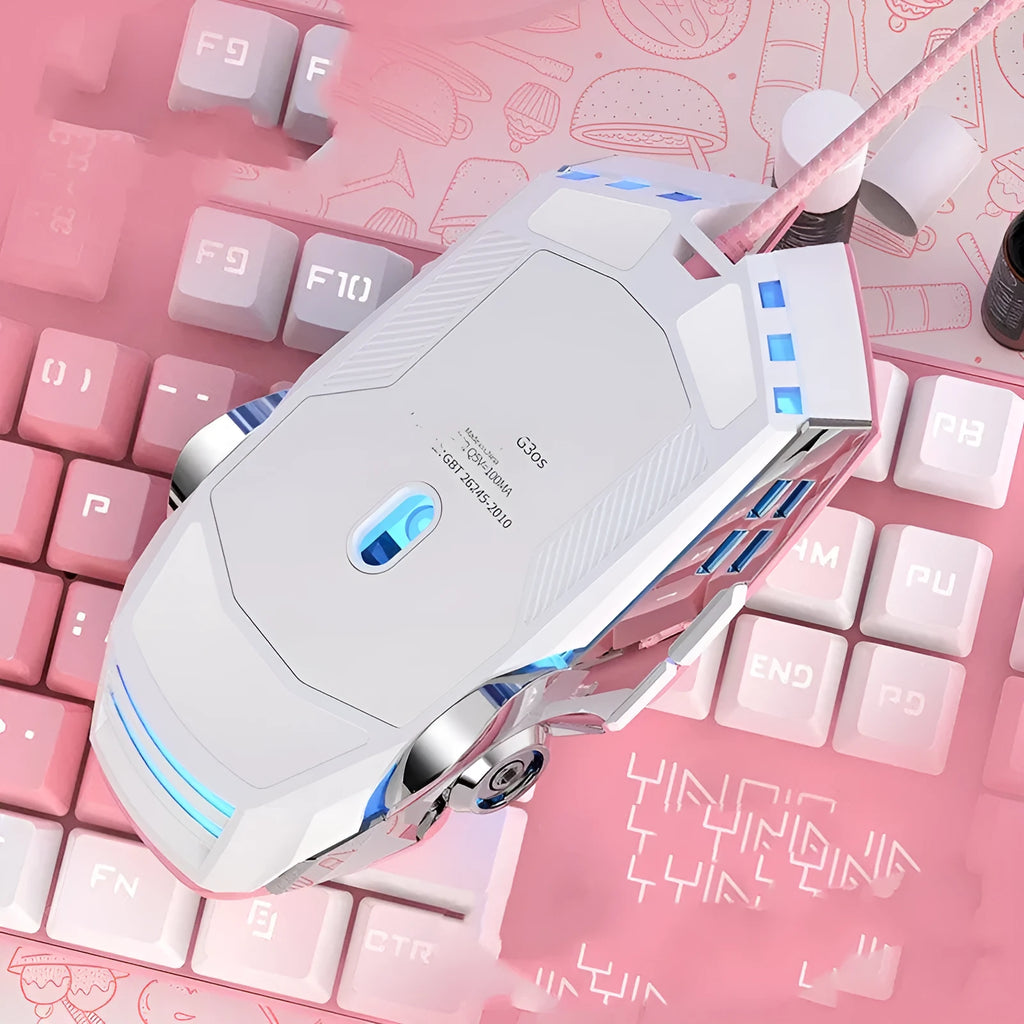 Wired gaming mouse with 3200 DPI optical sensor and 7 programmable keys in style A, ordinary size 100-120mm