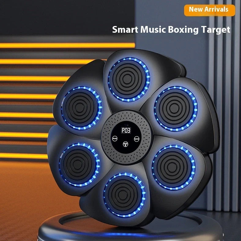 Black Bluetooth boxing target with wireless half-finger gloves for home fitness training