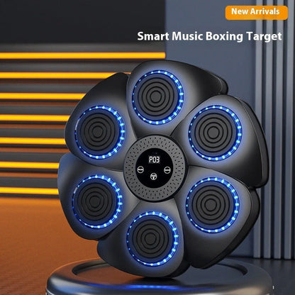 Black Bluetooth boxing target with wireless half-finger gloves for home fitness training