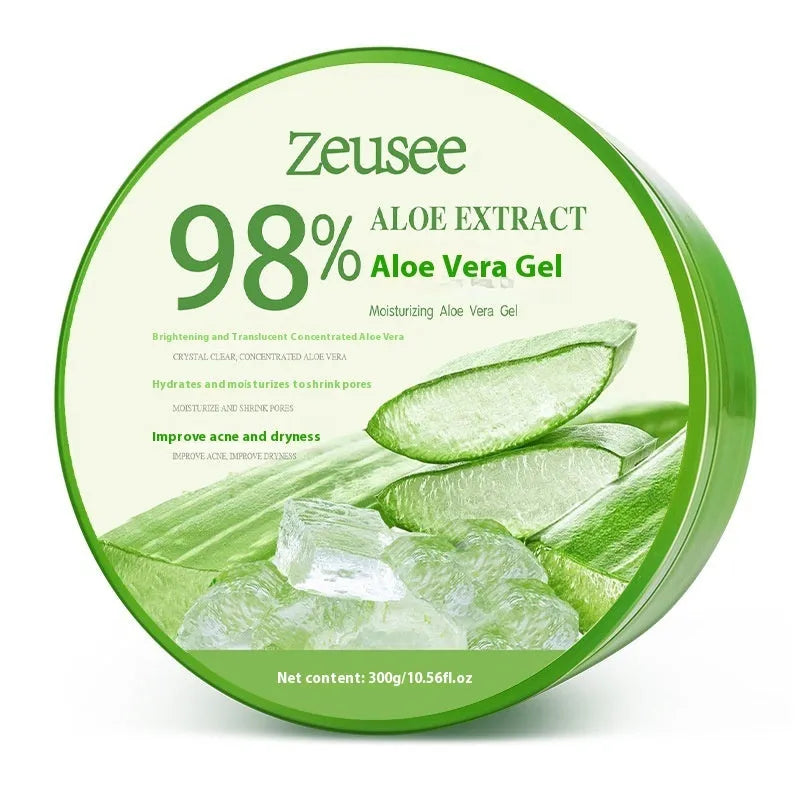 300g jar of aloe vera gel with a spoon for facial acne control and moisturising.