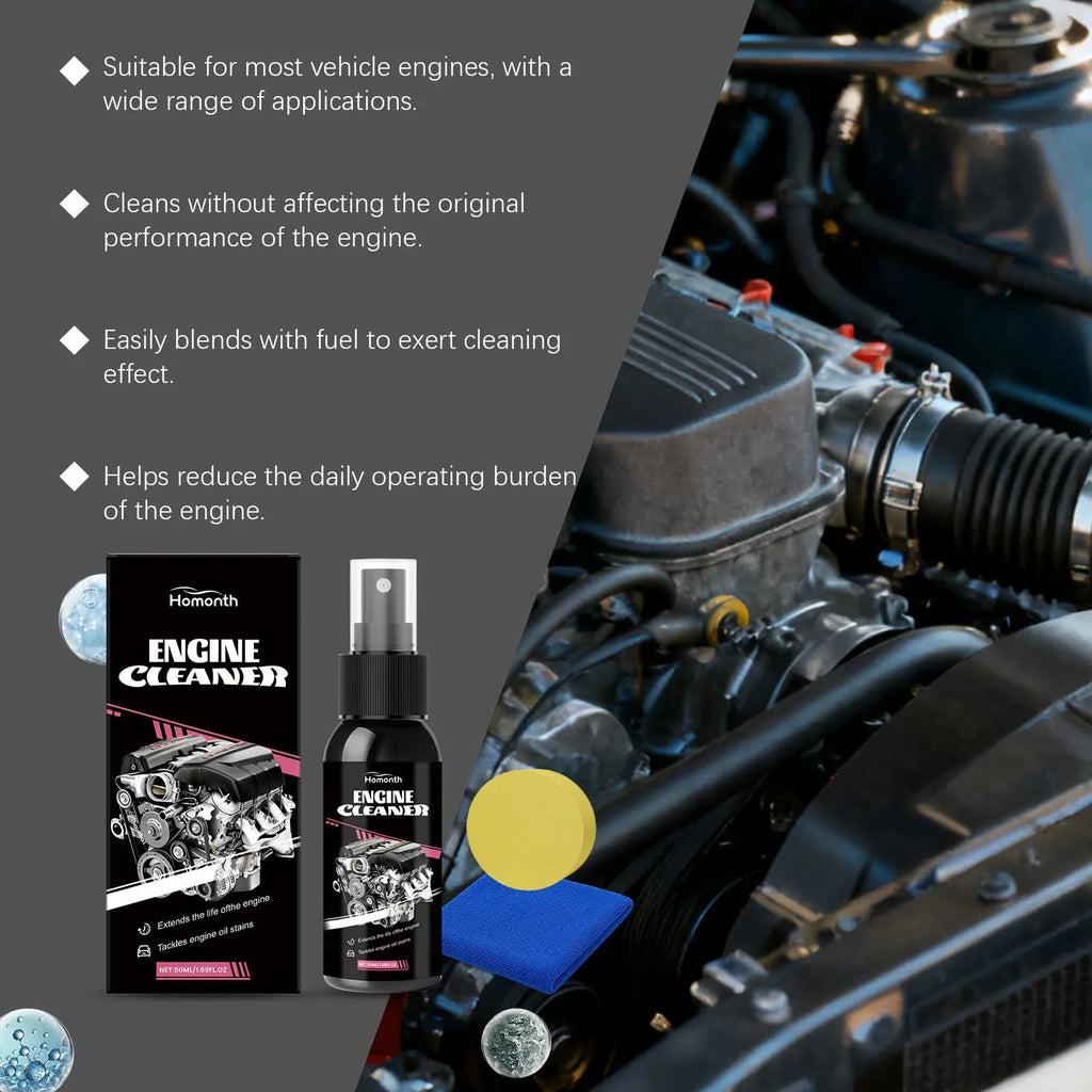 50ml engine cleaner bottle with sponge and rag in box for engine maintenance