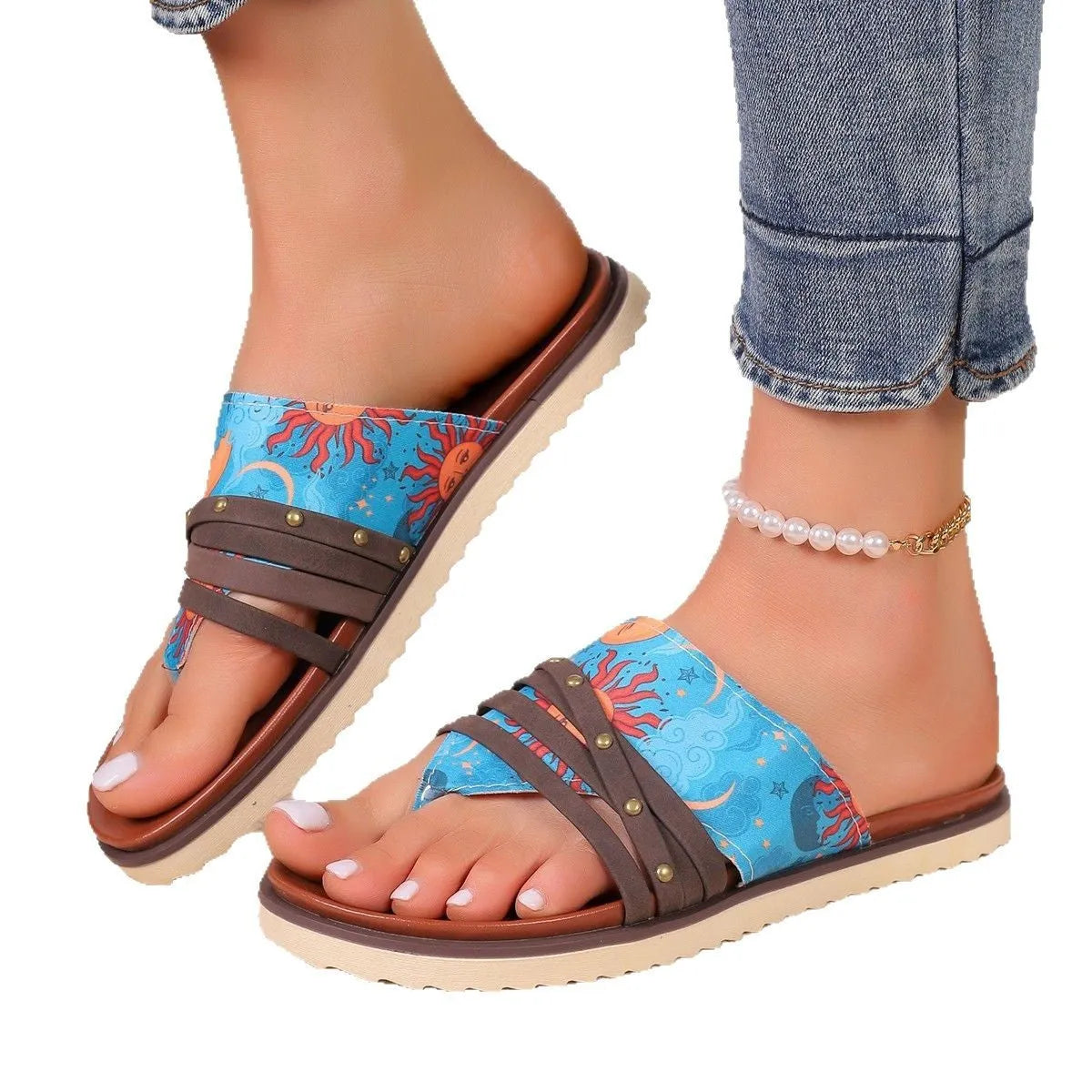 Plus size casual flip-flops beach sandals in candy colours with artificial PU upper and rubber sole