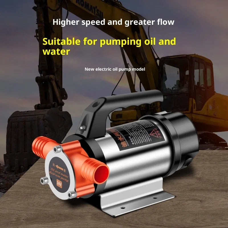 24V DC stainless steel oil water dual-use electric pump on white background