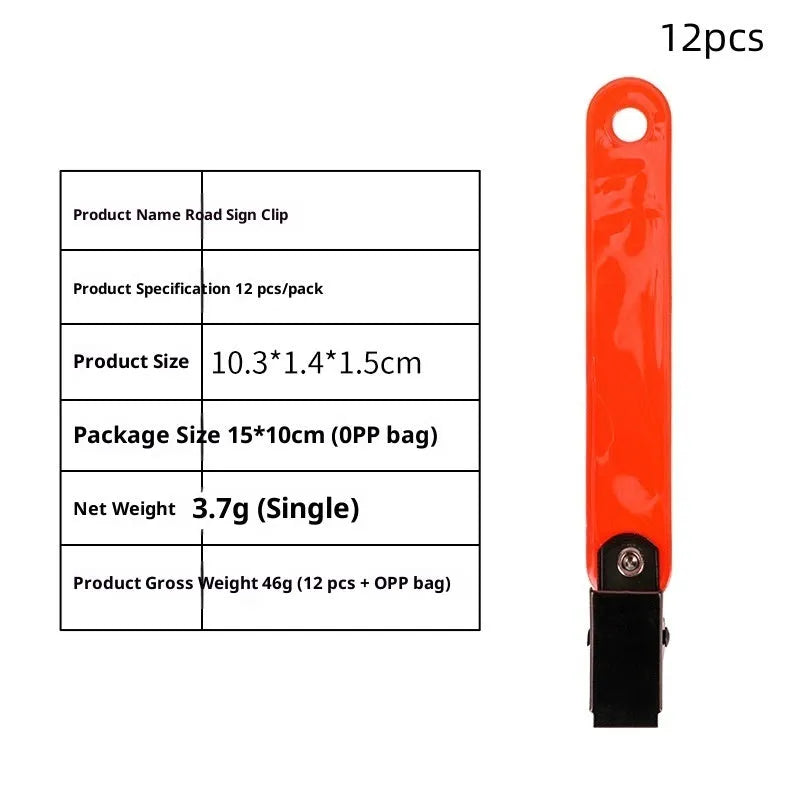 Yellow PVC road sign clip for archery target ribbon marking, size 10.3 cm, on a range background
