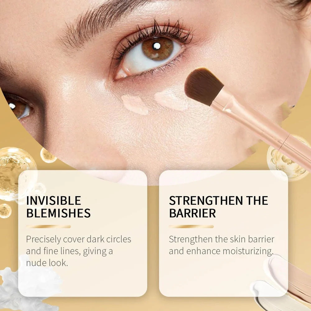 Coloured clay undereye corrector concealer pot showing 2.2g net content with five colour options displayed