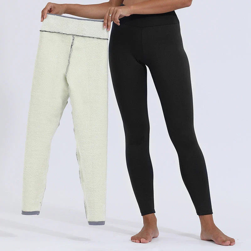 Warm and cozy cashmere-blend leggings in various stylish colors for cold weather wear