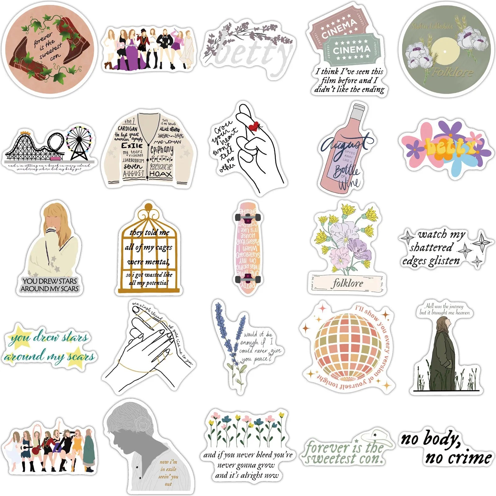 50 adhesive sticker sheets with graffiti cartoon designs for luggage and notebook personalisation