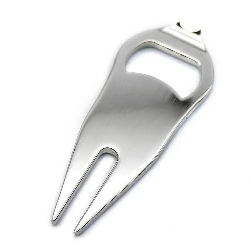 Zinc alloy golf ball yoke bottle opener tool in black, green or silver colours with 88mm length