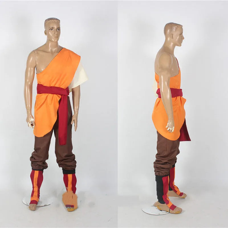 Polyester cosplay anime costume set with top, pants and belt for unisex adults in multiple sizes and colours