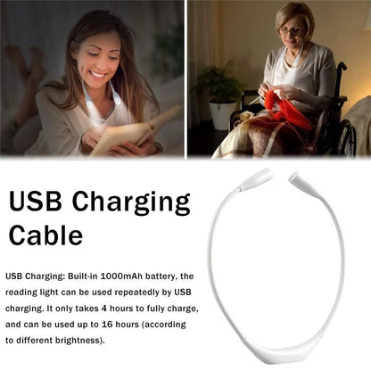 Versatile Hands-free Reading Light with Adjustable Brightness - Portable, Flexible, and Dimmable USB-powered Neck Light for Reading, Hiking, and More