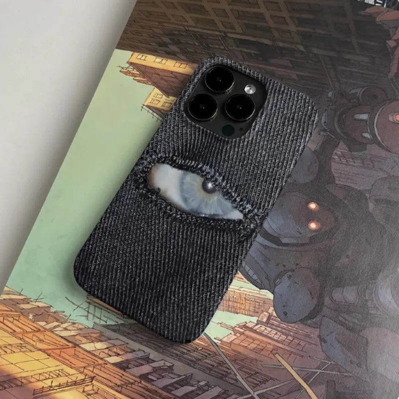Eyes fashion trend art niche protective hard shell phone case for iPhone with anti-scratch coating and cut-out design