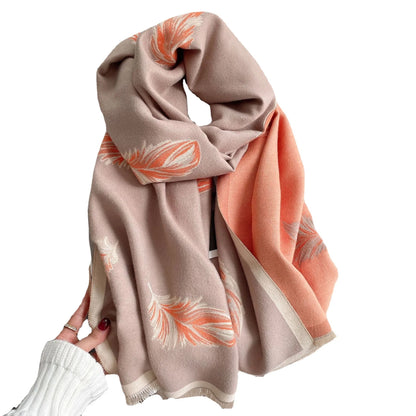 Cashmere-like Short Beard Tassel Thickened Warm Shawl Scarf in various colours
