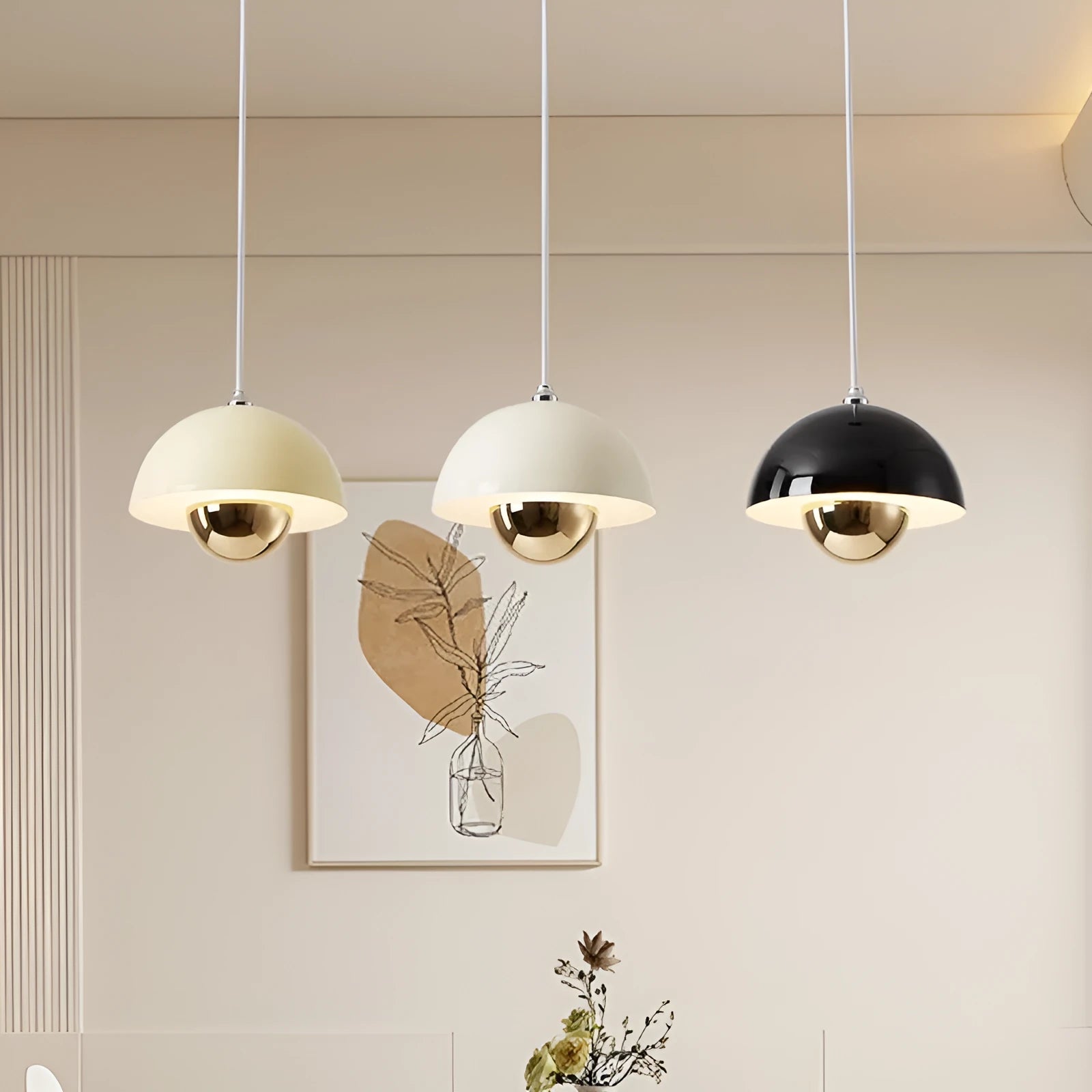 Retro 18cm small droplight in black finish for bedroom or bar use with hanging cord