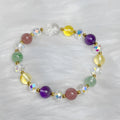 Colourful crystal bracelet with nine-tailed fox and phoenix animal zodiac design on adjustable band
