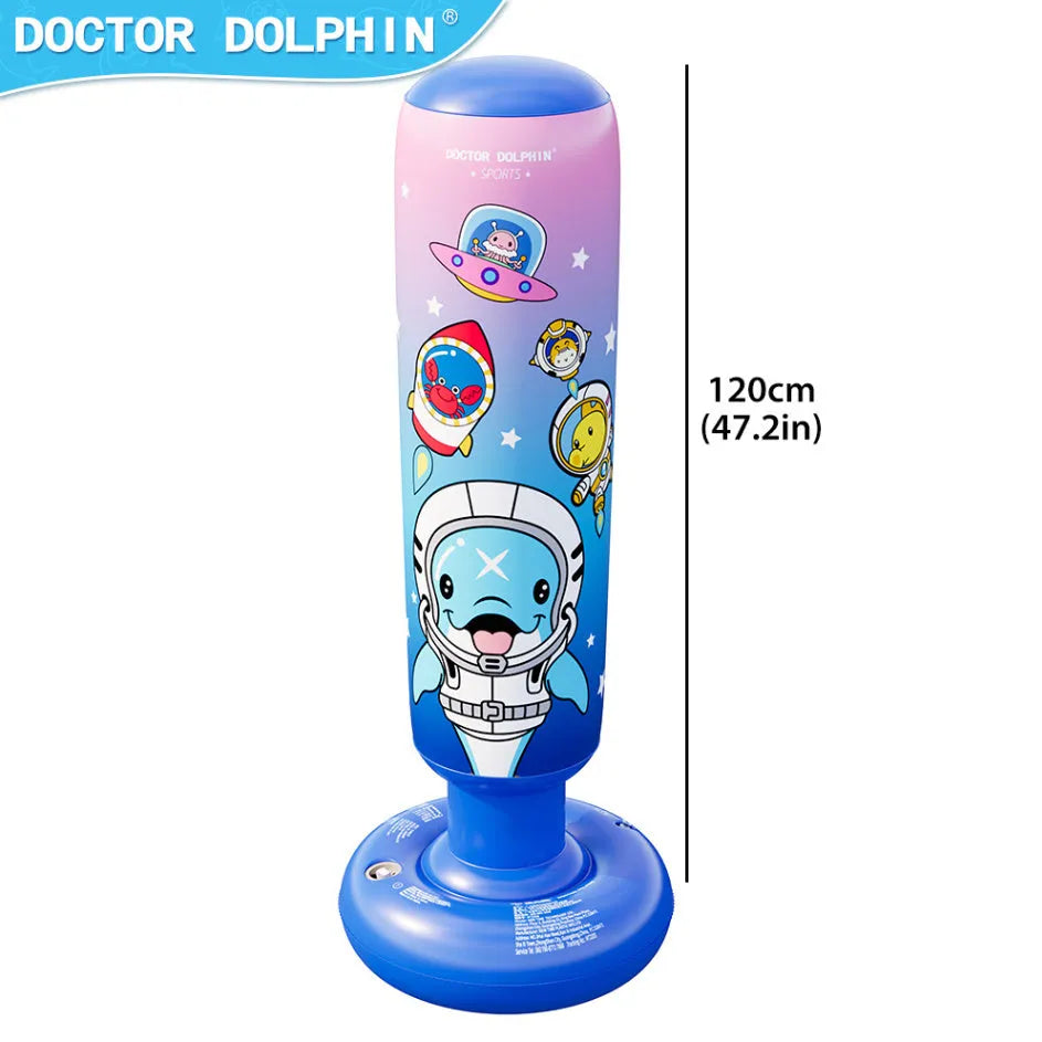 Yellow hamburger pattern inflatable boxing column standing upright at 120cm height for punching practice
