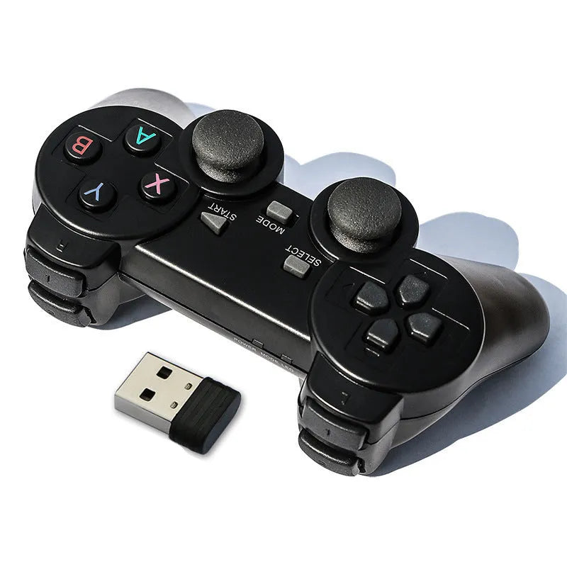 Classic Black wireless 2.4G gamepad with USB receiver for Android TV, PC, TV box and PS3 compatibility