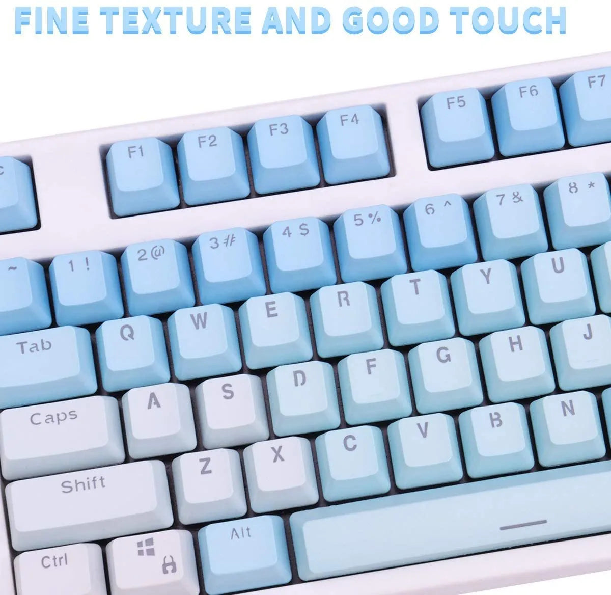 104 PBT word penetration dyed keycaps with translucent legends and OEM profile for mechanical keyboard