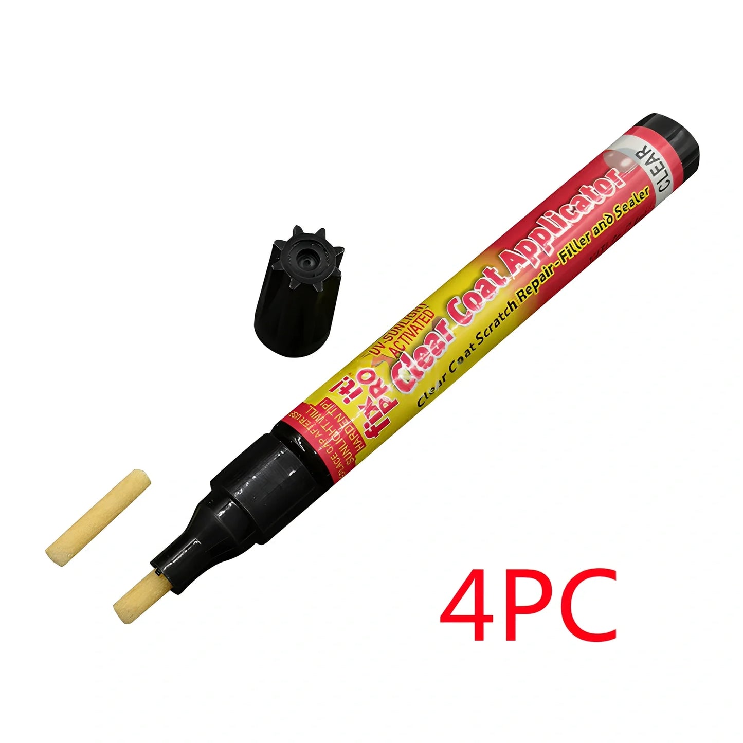 Transoceanic car touch-up pen in aluminium tube for scratch repair, clear resin filler, 12cm length