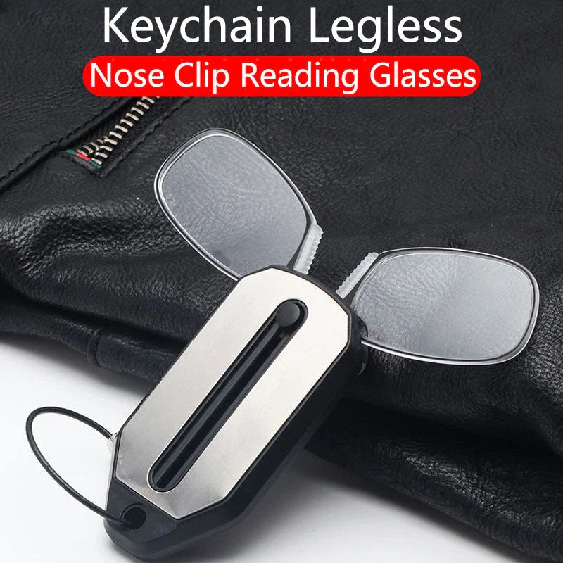 Stylish and portable clip-on reading glasses with magnification options for men and women