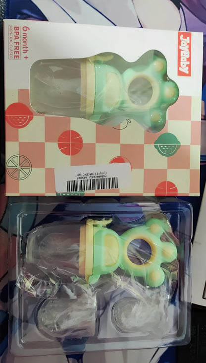 Baby fruit pacifier feeder with silicone mesh for safe feeding, BPA-free and sterilizable