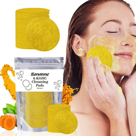 Luxurious Turmeric Cleansing Pads for a Deep, Soothing Facial Experience - Soft, Gentle Texture, Infused with Turmeric, Effectively Removes Excess Oil and Impurities