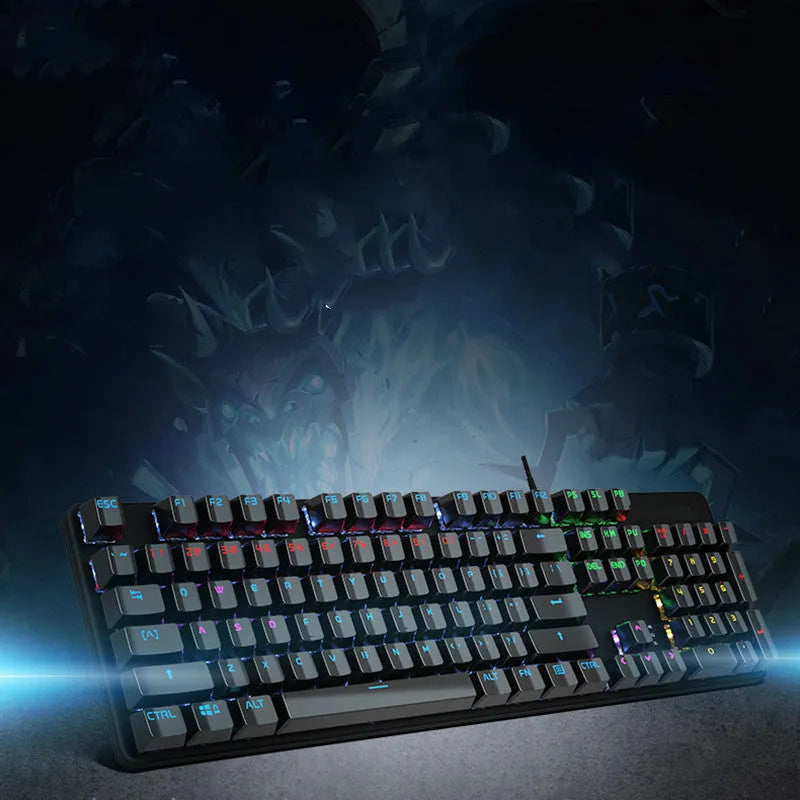 AOC GK410 full-size mechanical keyboard with metal case and backlit keys