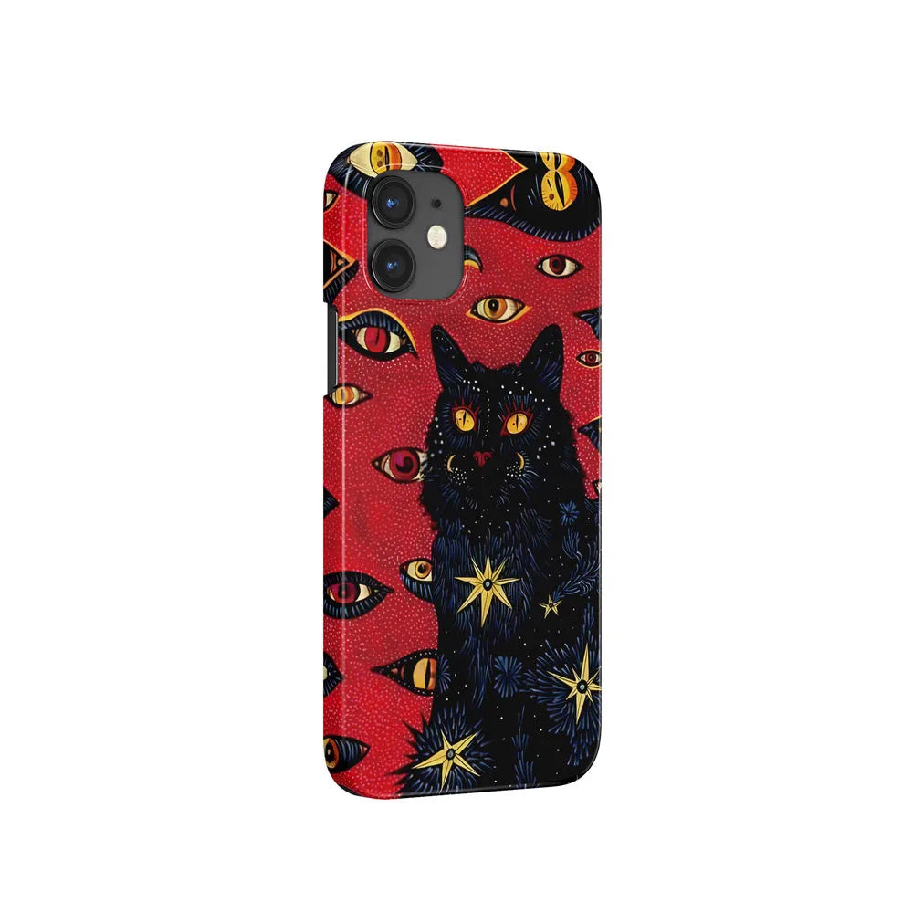 Retro cat eye design iPhone case in hard shell with European American vintage styling