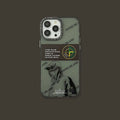 Hard back soft edge phone case with electroplated lens ring Stone Island label for iPhone 13 14 series