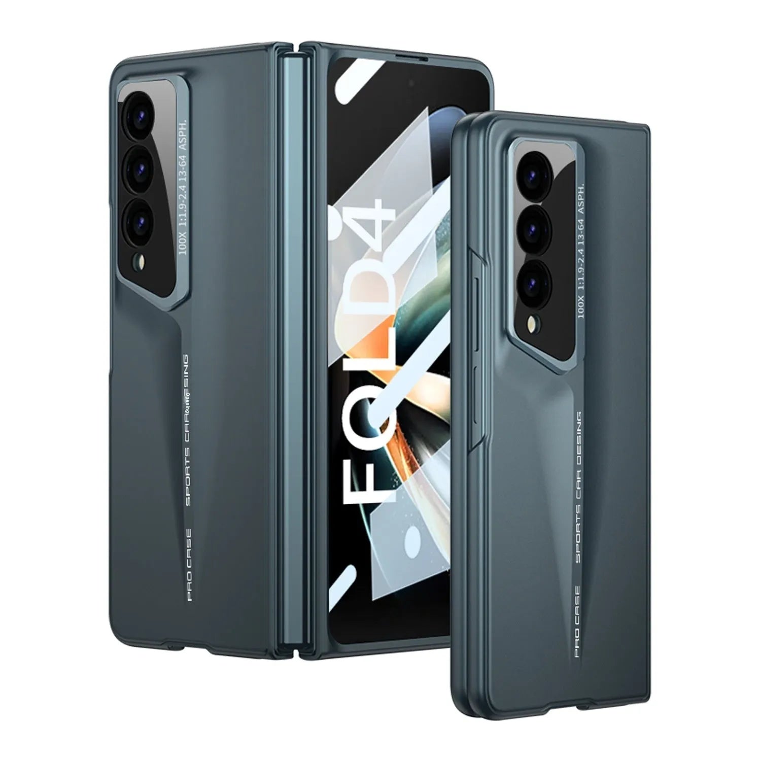 Folding blade phone case for Samsung Z Fold 4, hard PC, frosted finish, Cool Black colour, creative design