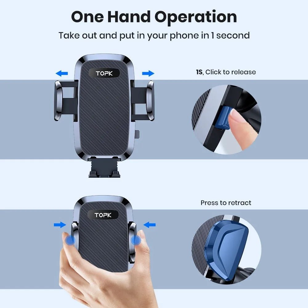 Car rotating air outlet hook mount universal mobile phone holder with suction cup for navigation and smartphone on dashboard