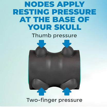 Black YBS cervical massager, 12.5 cm x 11.1 cm, PU and ABS for neck thumb pressure relief