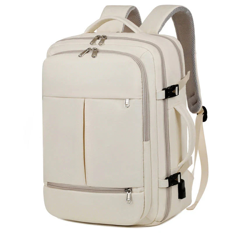 Premium backpack with multiple pockets and zippers, suitable for business professionals and travelers