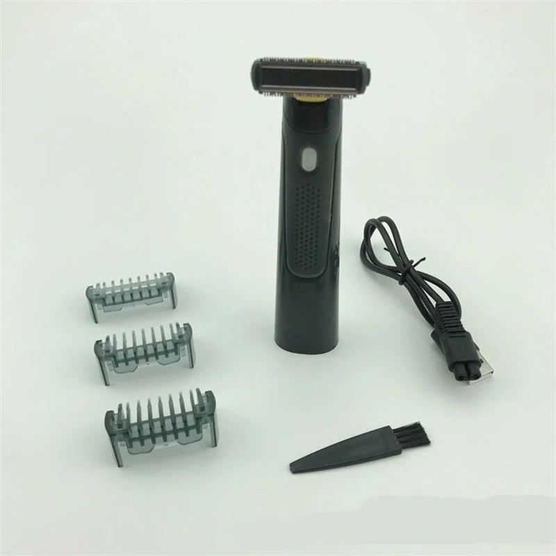 Wireless rechargeable precision shaver for men with stainless steel blades