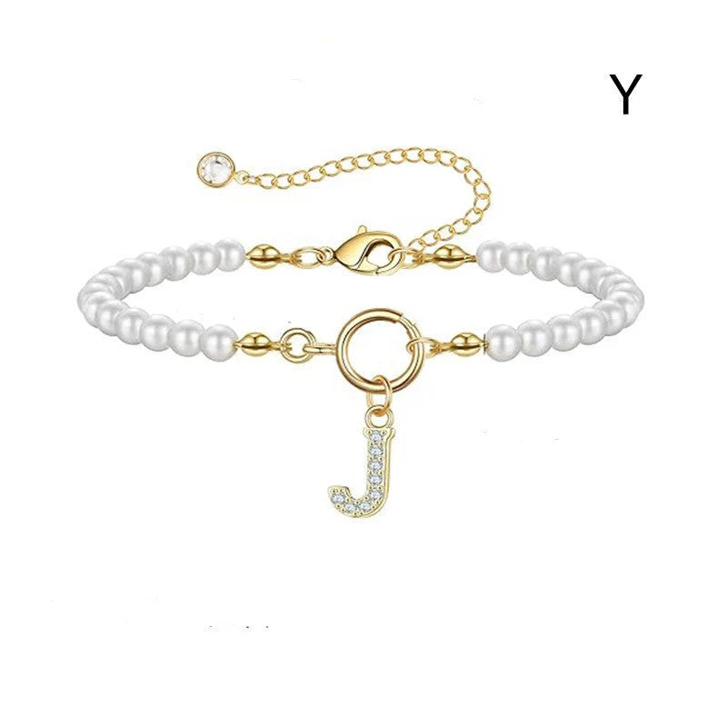 2024 personalised initial pearl bracelet for women with toggle clasp