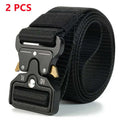 Men's thick canvas tactical belt with an alloy release buckle in Army Green colour