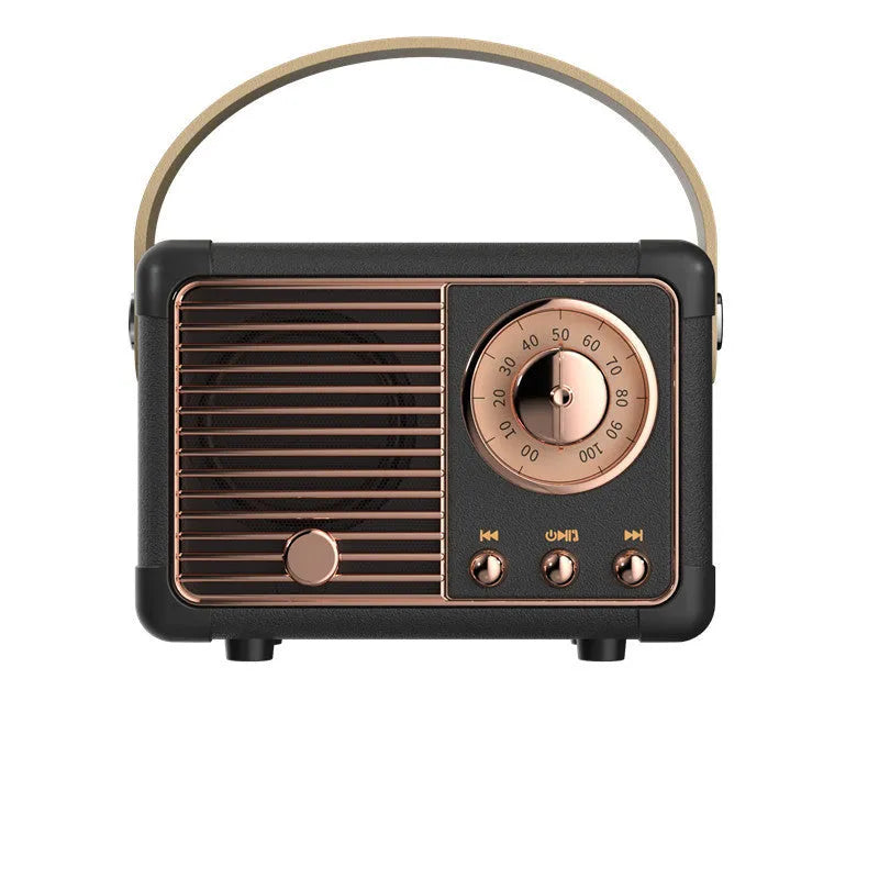 DIY retro mini portable card speaker in white with Bluetooth and USB charging, 70x110x50mm