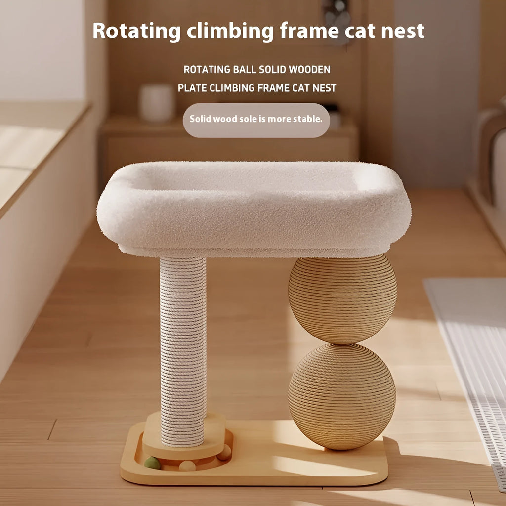 Simple pine wood cat nest in an enclosed design available in multiple style finishes.
