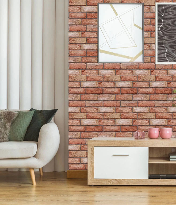 Waterproof brick wallpaper sticker for kitchen and bathroom decor