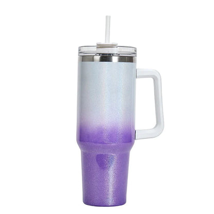 Double-layer stainless steel vacuum insulation cup in various colours, perfect for keeping drinks hot or cold.