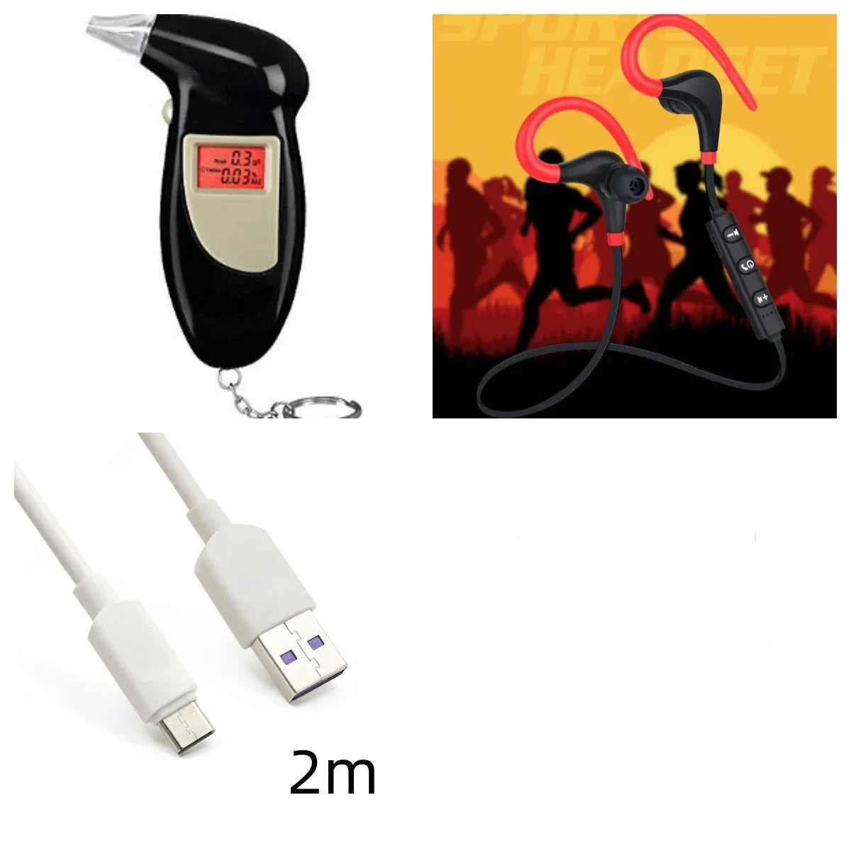 BT-01 Big Horn Sports Bluetooth Earbuds in black, red, green, and blue